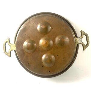 Copper & Brass Vintage Farmhouse Egg or Muffin Pan Escargot